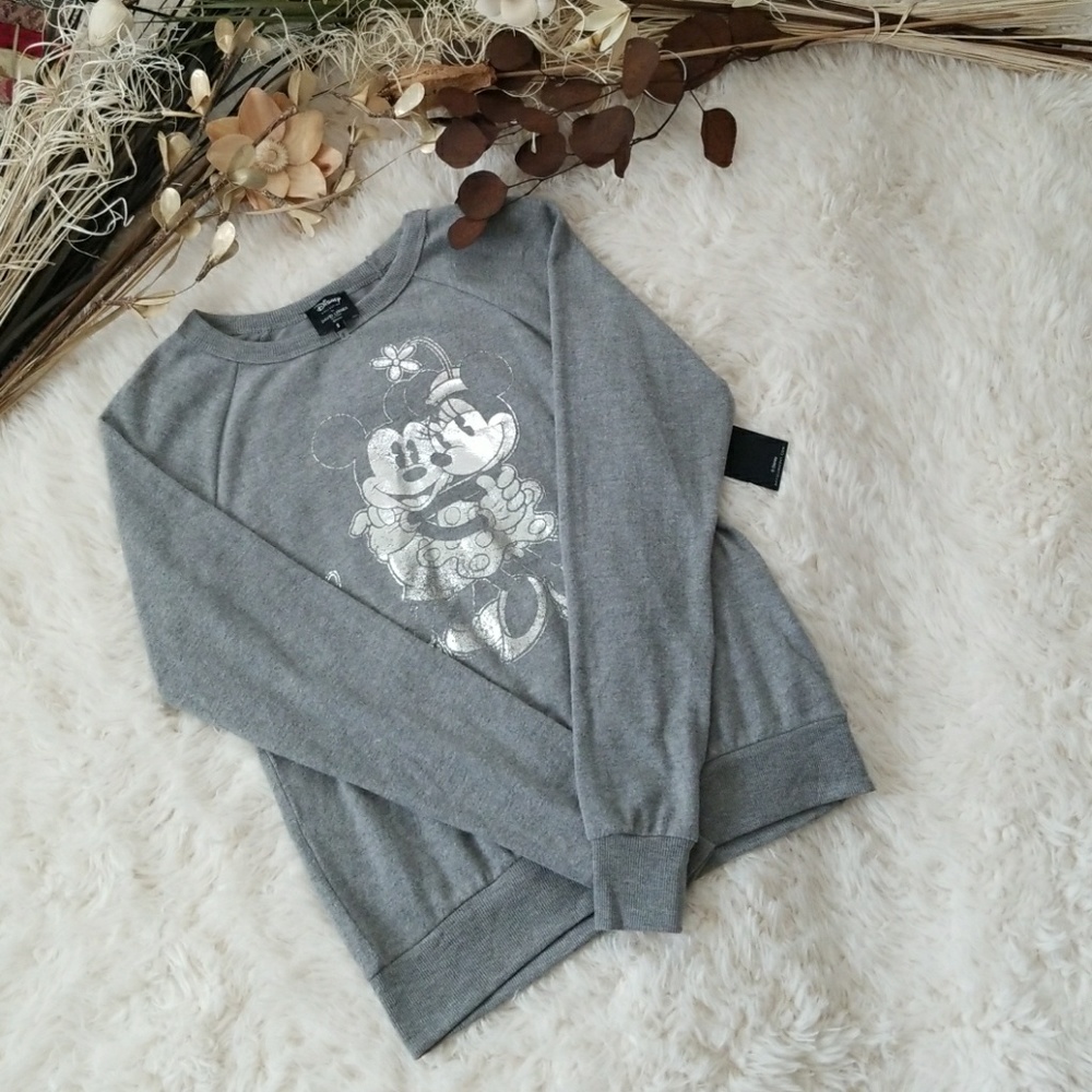 David Lerner Minnie & Mickey Heart Tail Sweatshirt